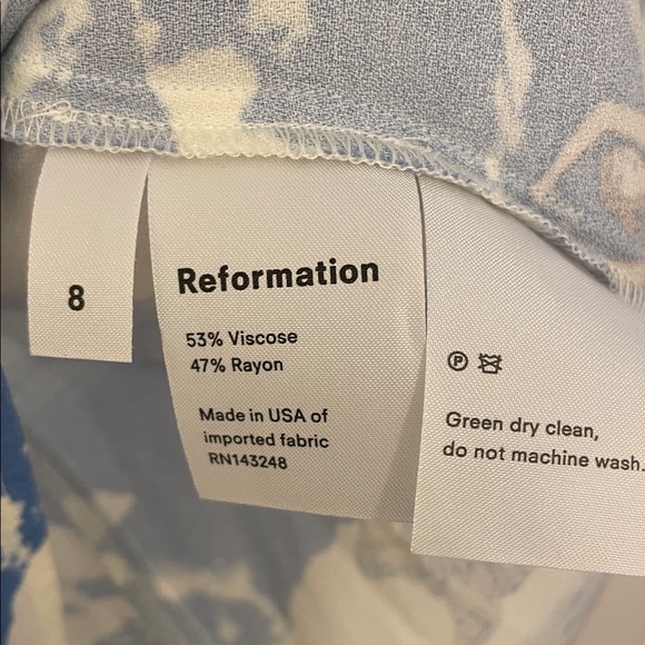 RARE Taylor Swift Reformation Blue White Cielo Print Dress 8 NWOT - Picture 9 of 11